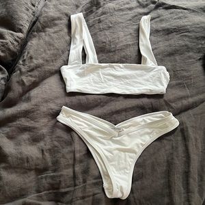 WeWoreWhat White Bandeau Bikini Size S